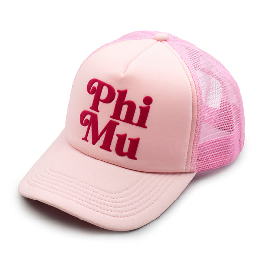 Phi Mu Puff Print Trucker Hat - Ivy Society
