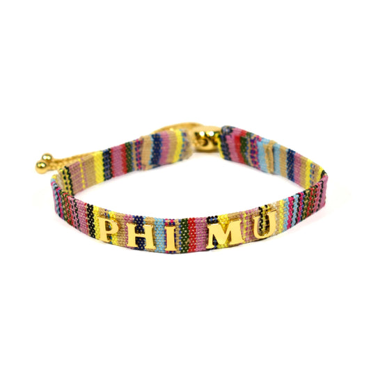 Phi Mu Woven Bracelet