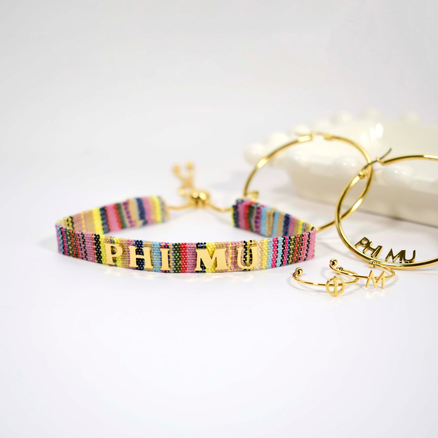 Phi Mu Woven Bracelet