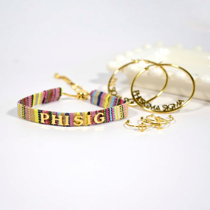 Phi Sigma Sigma Woven Bracelet