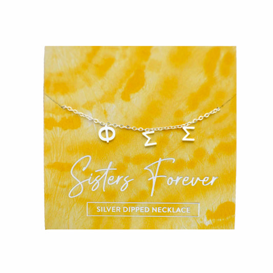 Phi Sigma Sigma Silver Letters Necklace