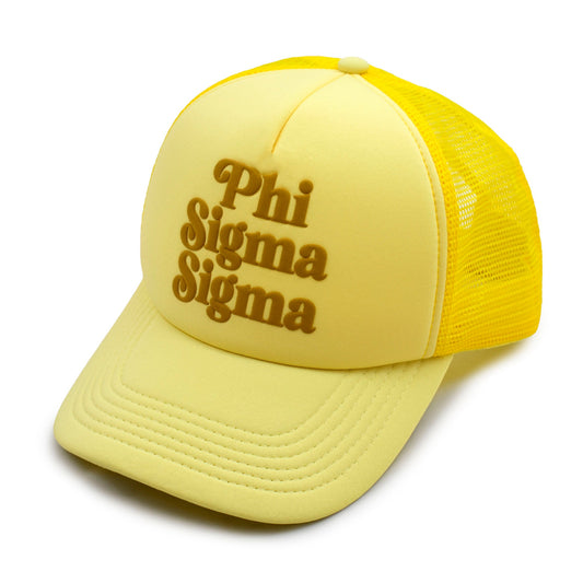 Phi Sigma Sigma Puff Print Trucker Hat