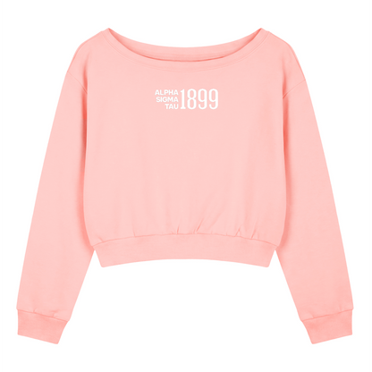 Alpha Sigma Tau 1899 Off The Shoulder Sweatshirt