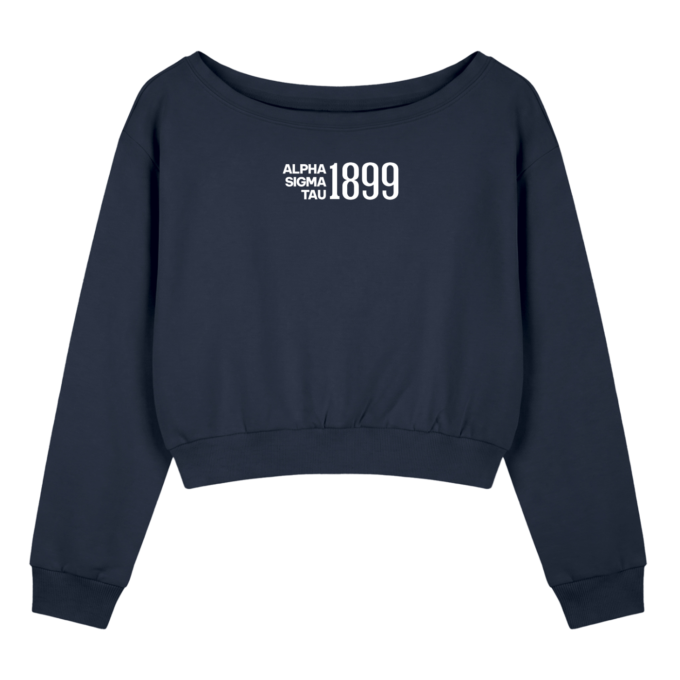 Alpha Sigma Tau 1899 Off The Shoulder Sweatshirt