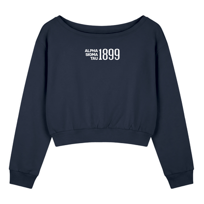 Alpha Sigma Tau 1899 Off The Shoulder Sweatshirt