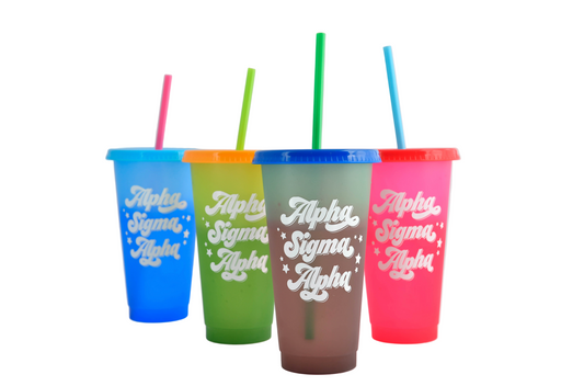 Alpha Sigma Alpha Color Changing Cups 4 Pack