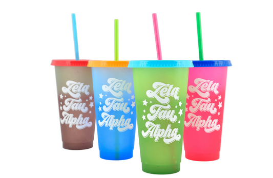Zeta Tau Alpha Color Changing Cups 4 Pack
