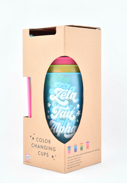 Zeta Tau Alpha Color Changing Cups 4 Pack