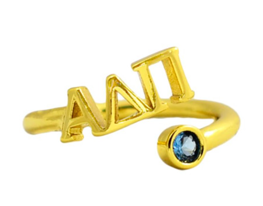 Alpha Delta Pi Gold Wrap Ring