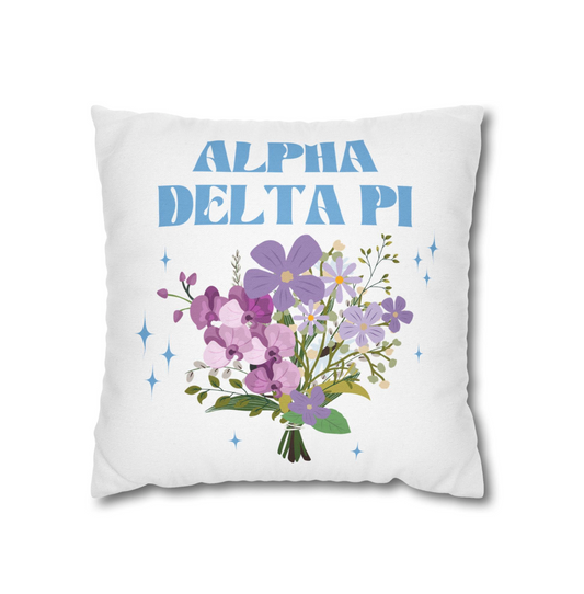 Alpha Delta Pi Bouquet Throw Pillow Cover - Ivy Society