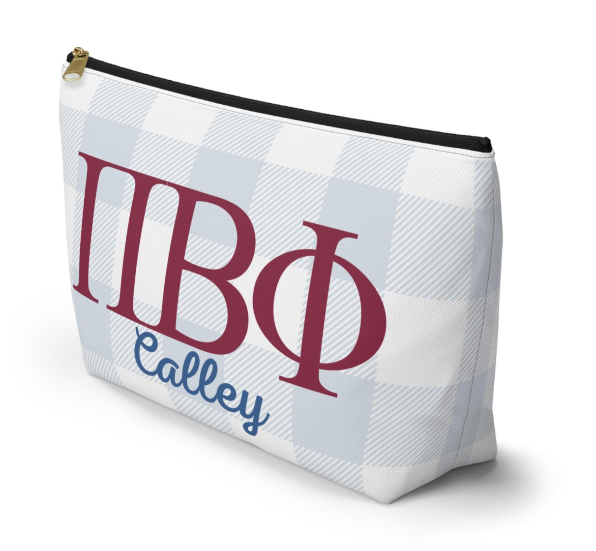 Pi Beta Phi Personalized Plaid Makeup Bag - Ivy Society