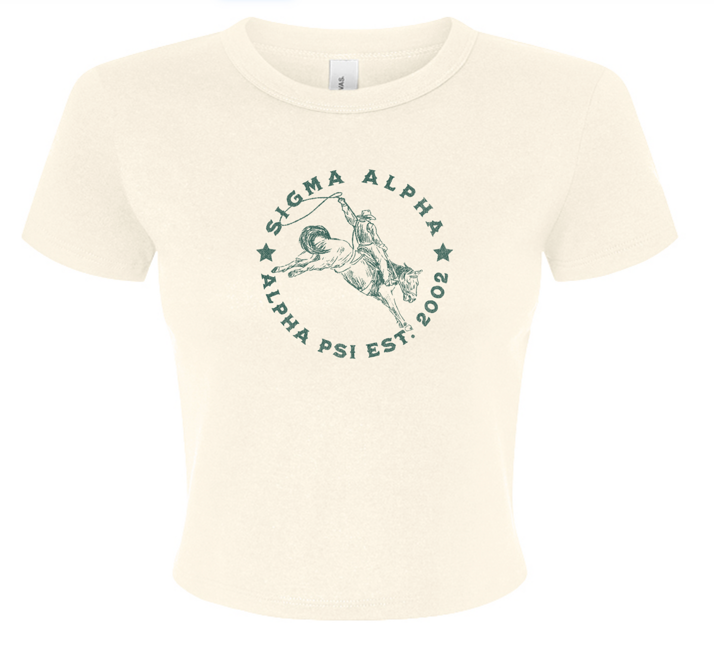Sigma Alpha Baby Tee-Natural - Ivy Society
