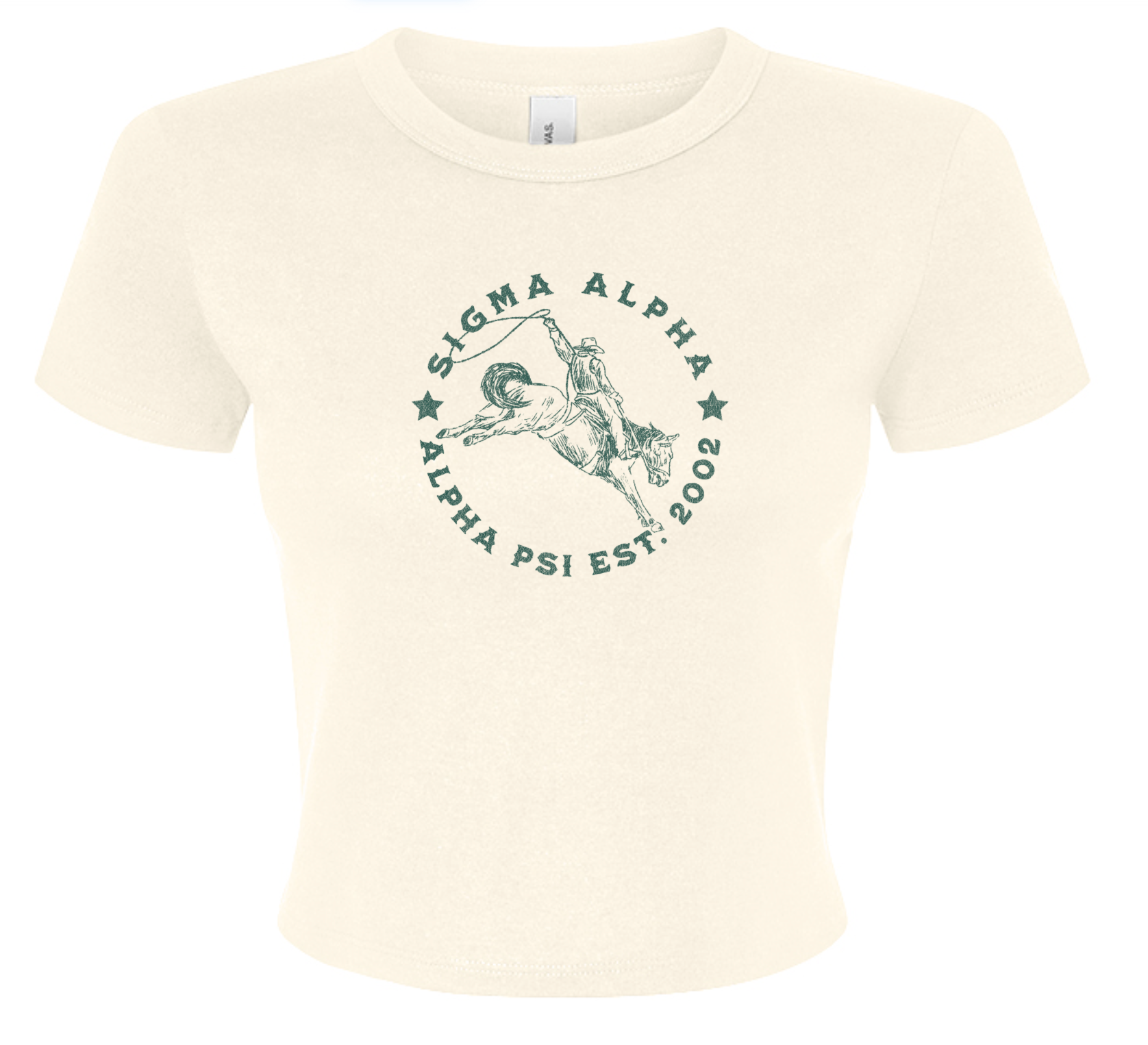 Sigma Alpha Baby Tee-Natural - Ivy Society