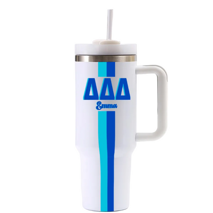 Tri Delta Personalized Stripe 40oz Tumbler