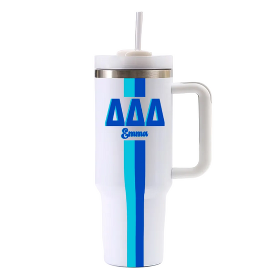 Tri Delta Personalized Stripe 40oz Tumbler