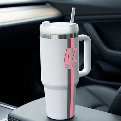 Delta Zeta Personalized Stripe 40oz Tumbler