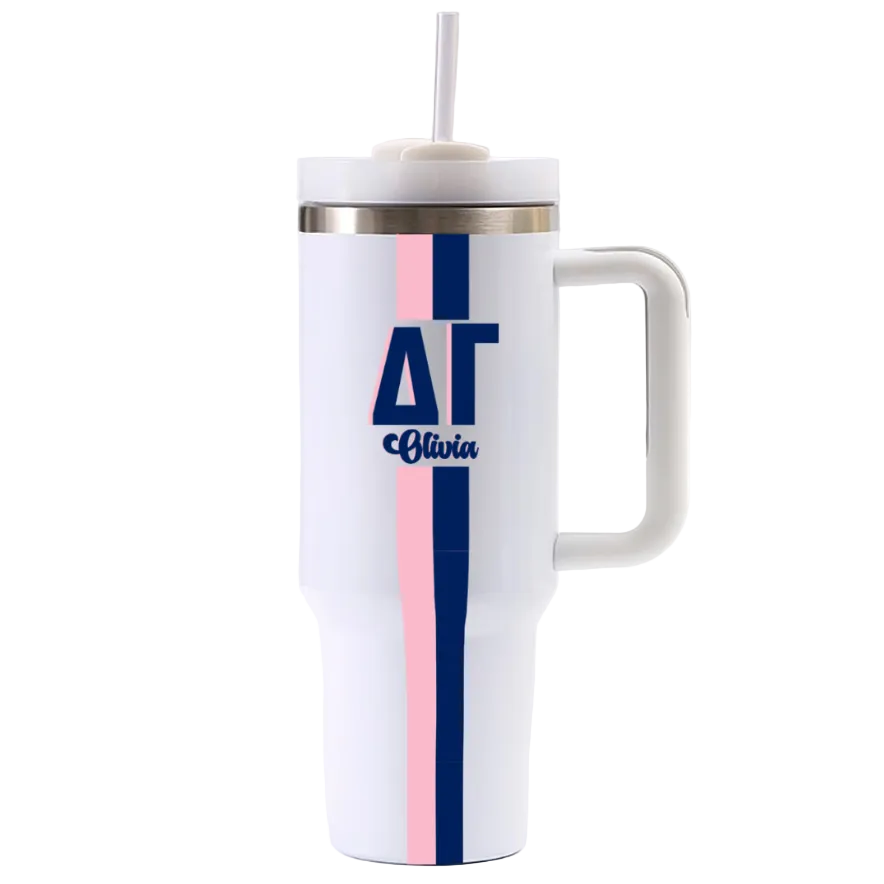 Delta Gamma Personalized Stripe 40oz Tumbler