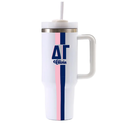 Delta Gamma Personalized Stripe 40oz Tumbler