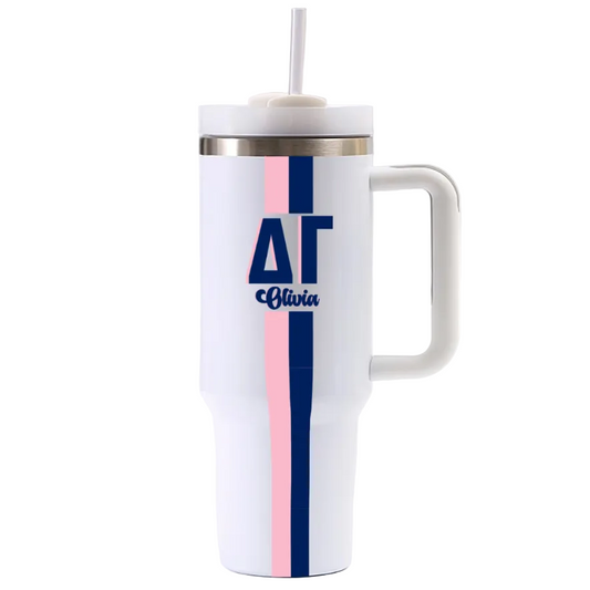 Delta Gamma Personalized Stripe 40oz Tumbler