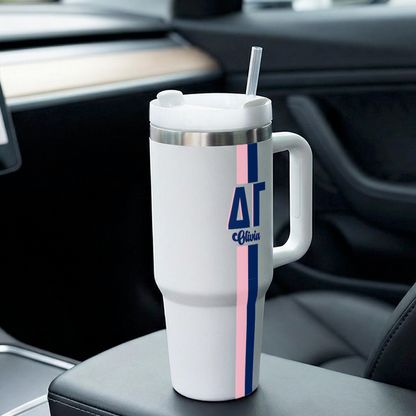 Delta Gamma Personalized Stripe 40oz Tumbler