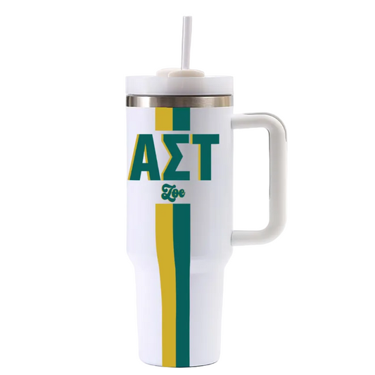 Alpha Sigma Tau Personalized Stripe Tumbler