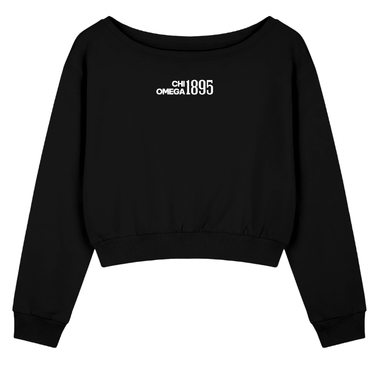 Chi Omega 1895 Off the Shoulder Sweatshirt