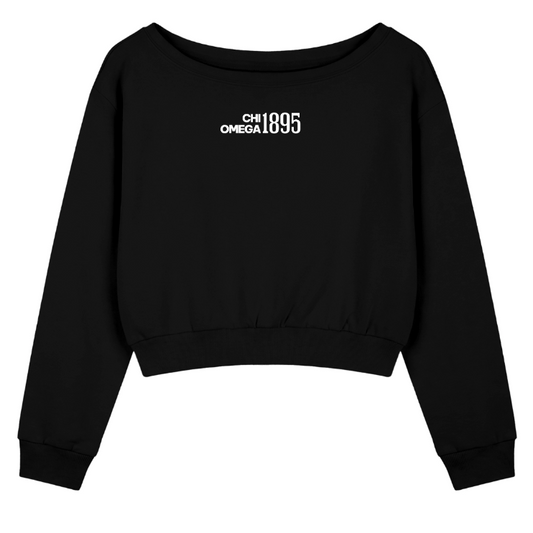 Chi Omega 1895 Off the Shoulder Sweatshirt
