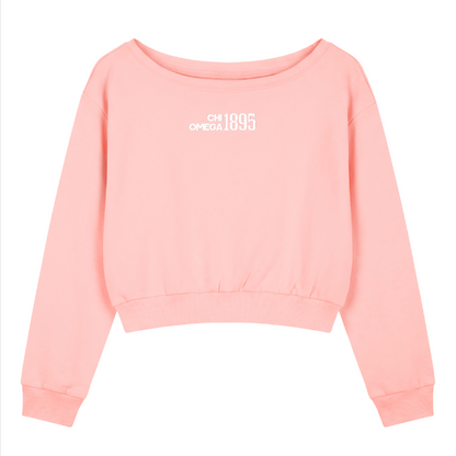 Chi Omega 1895 Off the Shoulder Sweatshirt