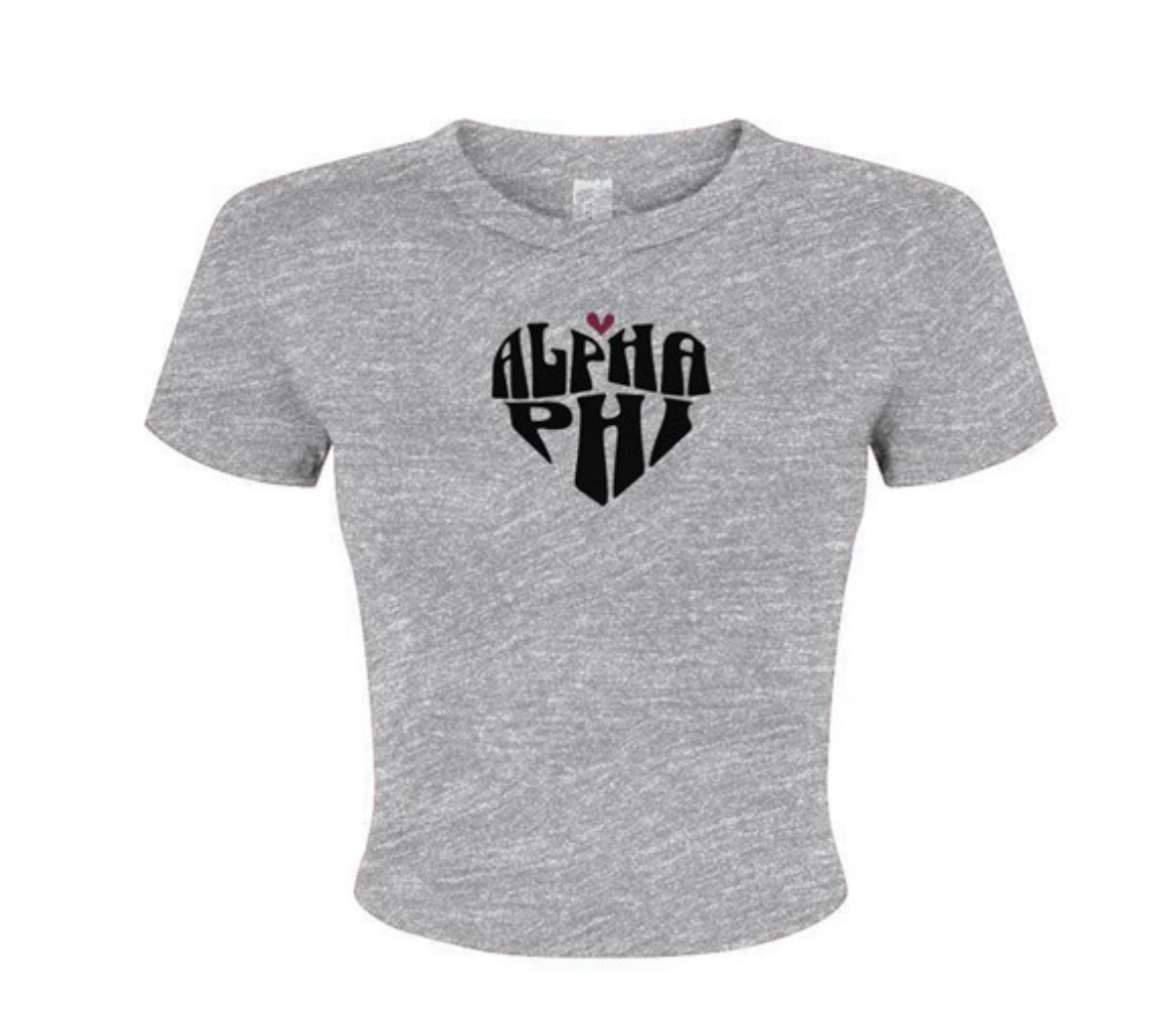 Alpha Phi Heart Baby Tee - Ivy Society