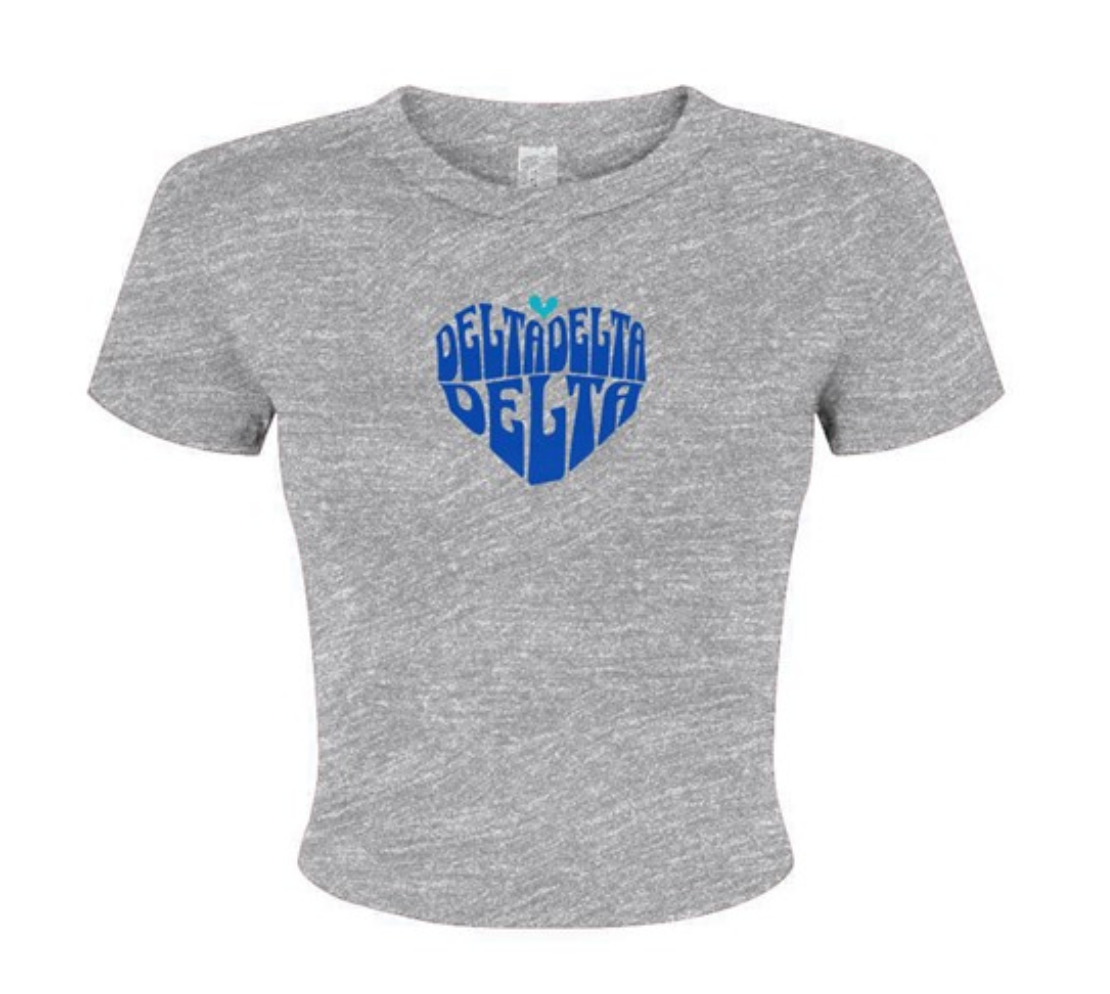 Tri Delta Heart Baby Tee - Ivy Society