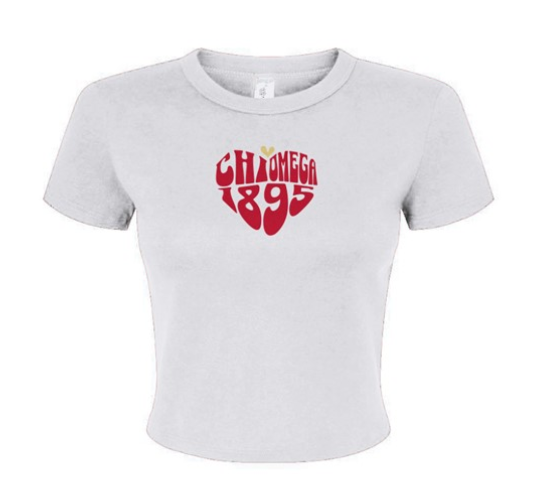 Chi Omega Heart Baby Tee - Ivy Society