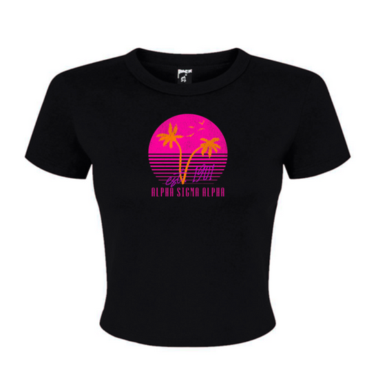 Alpha Sigma Alpha Palm Tree Baby Tee - Ivy Society