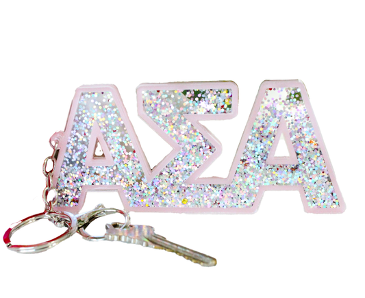 Alpha Sigma Alpha Glitter Keychain