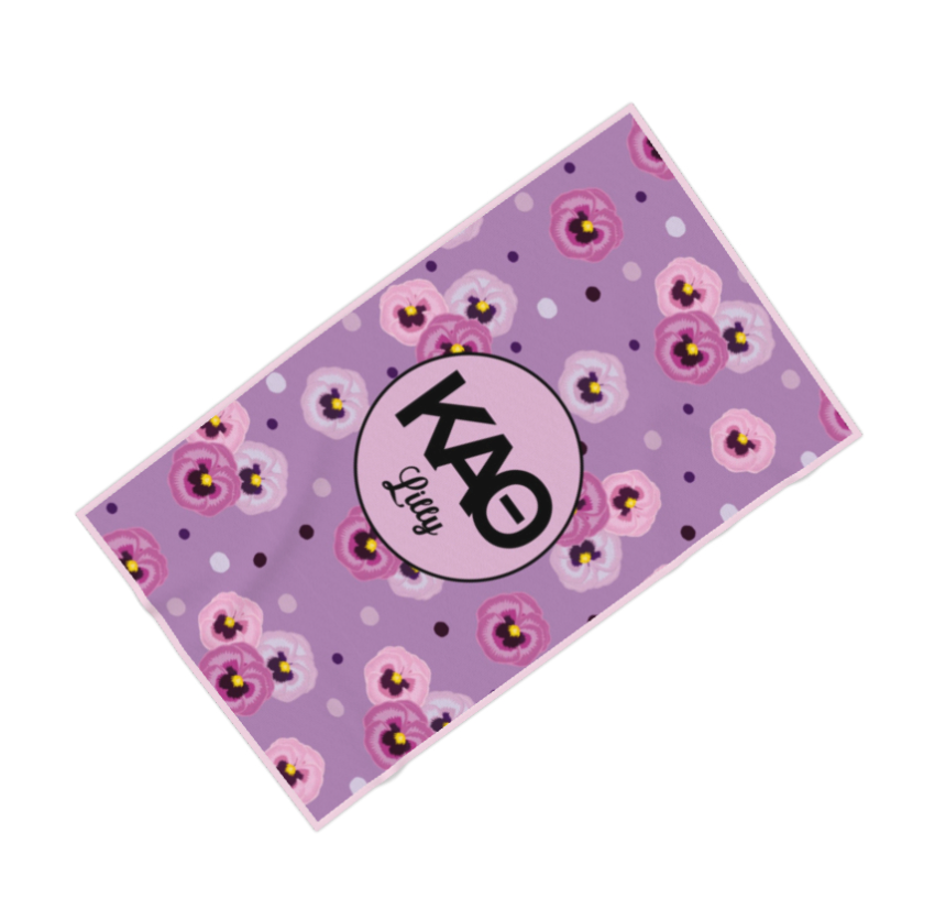 Kappa Alpha Theta Personalized Pansy Beach Towel - Ivy Society