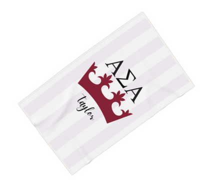 Alpha Sigma Alpha Personalized Crown Beach Towel - Ivy Society
