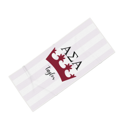 Alpha Sigma Alpha Personalized Crown Beach Towel - Ivy Society