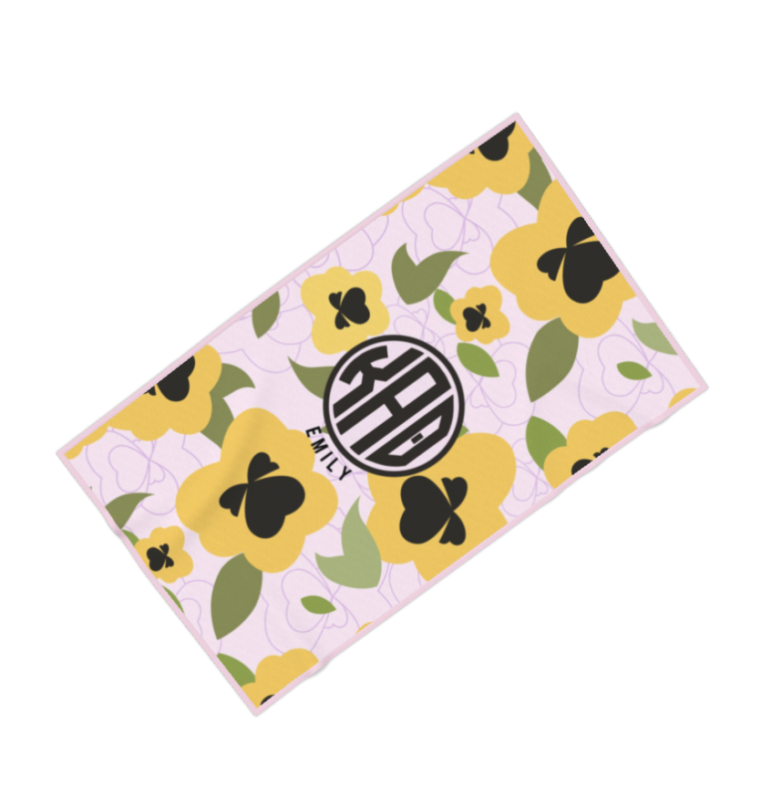 Kappa Alpha Theta Personalized Monogram Pansy Beach Towel - Ivy Society