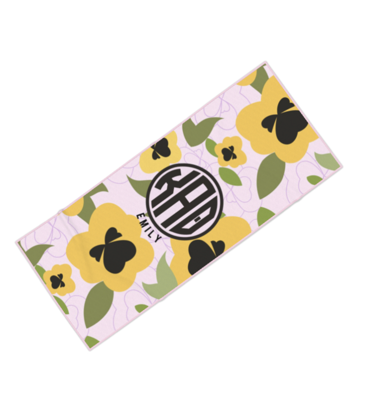 Kappa Alpha Theta Personalized Monogram Pansy Beach Towel - Ivy Society