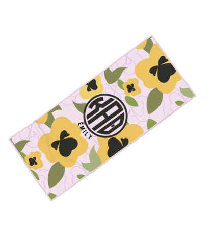 Kappa Alpha Theta Personalized Monogram Pansy Beach Towel - Ivy Society