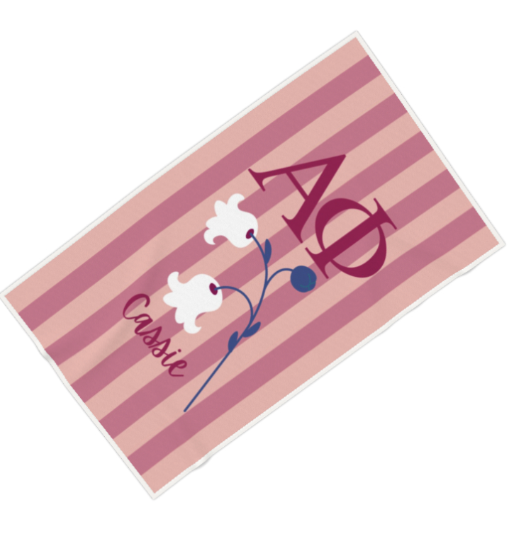 Alpha Phi Personalized Lily Beach Towel - Ivy Society