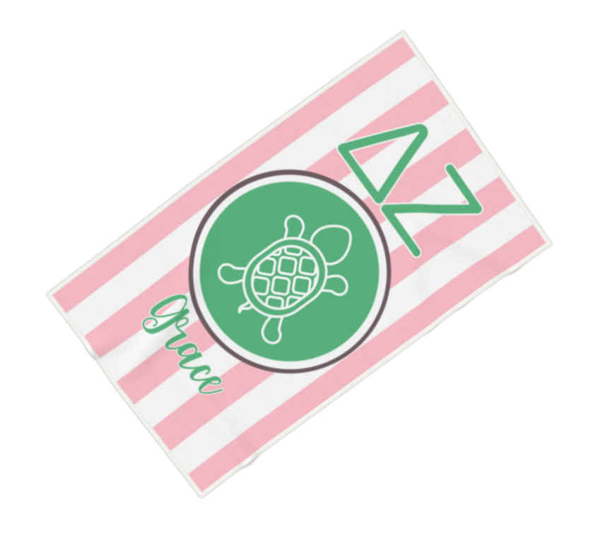 Delta Zeta Personalized Turtle Beach Towel - Ivy Society