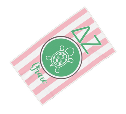 Delta Zeta Personalized Turtle Beach Towel - Ivy Society