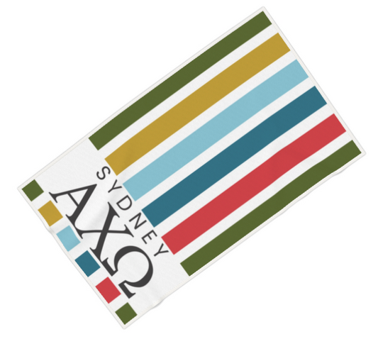 Alpha Chi Omega Personalized Stripe Beach Towel - Ivy Society