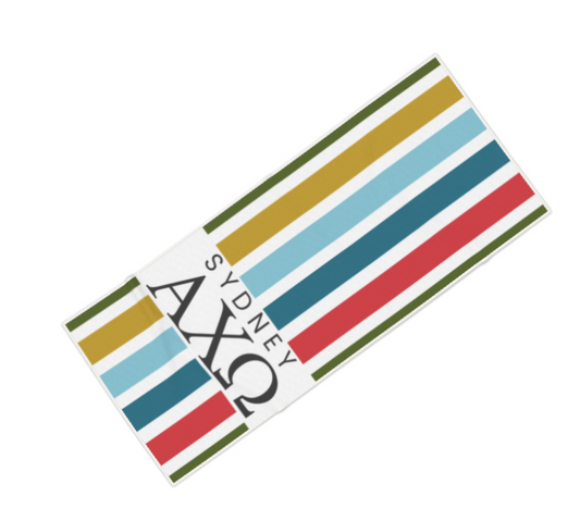 Alpha Chi Omega Personalized Stripe Beach Towel - Ivy Society