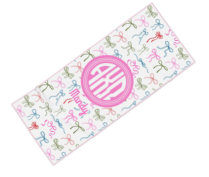 Alpha Chi Omega Personalized Bow Beach Towel - Ivy Society