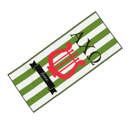 Alpha Chi Omega Personalized Lyre Beach Towel - Ivy Society