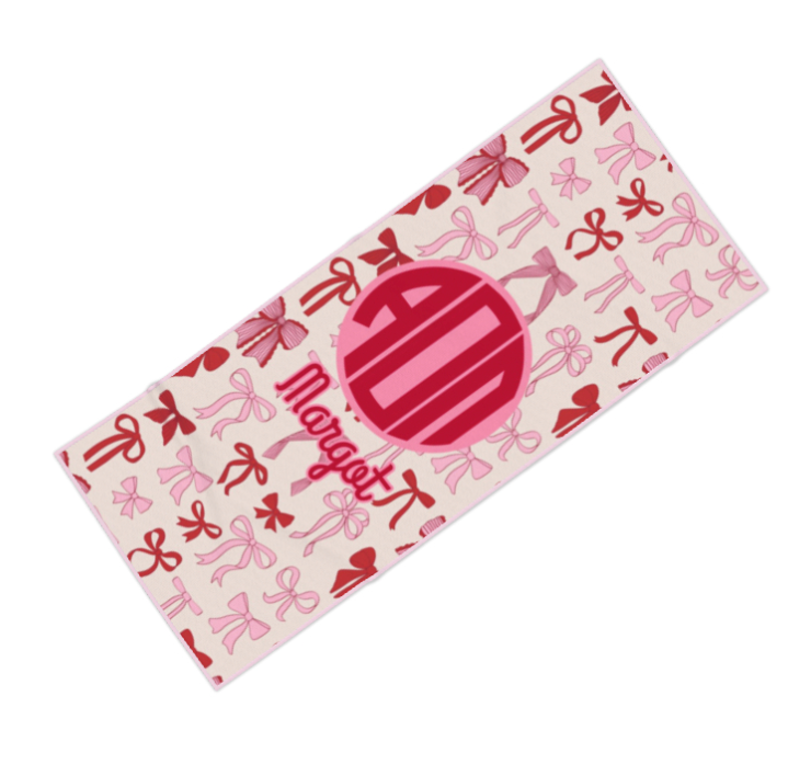 Alpha Omicron Pi Personalized Bow Beach Towel - Ivy Society