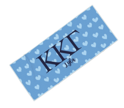 Kappa Kappa Gamma Personalized Heart Beach Towel - Ivy Society