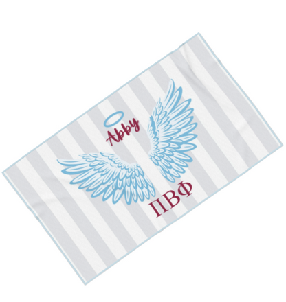 Pi Beta Phi Personalized Angel Wings Beach Towel - Ivy Society