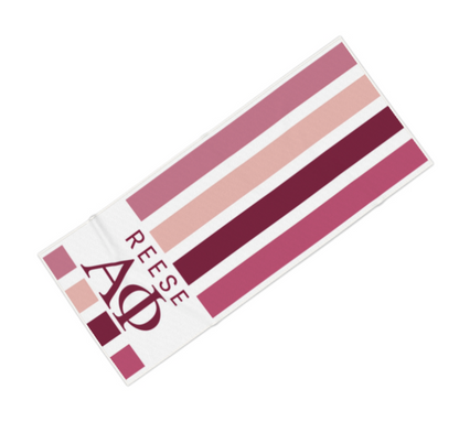 Alpha Phi Personalized Stripe Beach Towel - Ivy Society